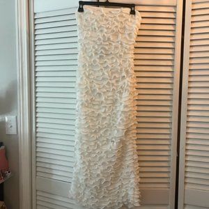 Gianni Bini x Venita Aspen Odette Plisse Pearl Trim Strapless Sheath Midi Dress